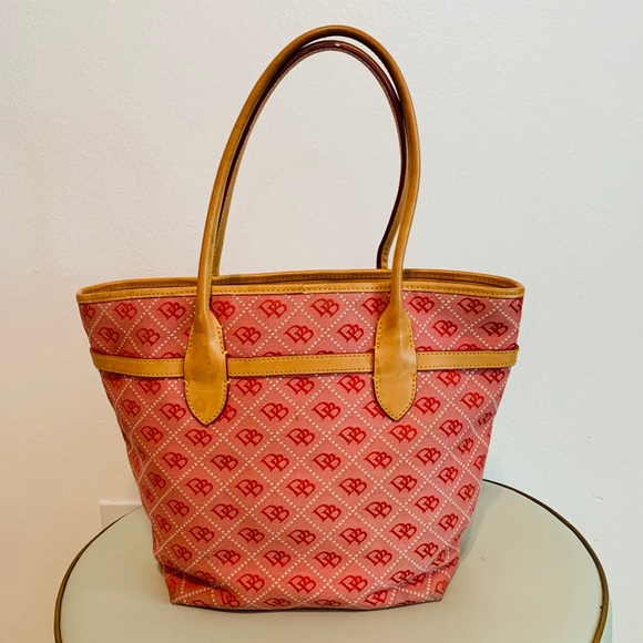 Dooney & Bourke Bags Dooney Bourke Fabric And Leather Shoulder Bag Poshmark